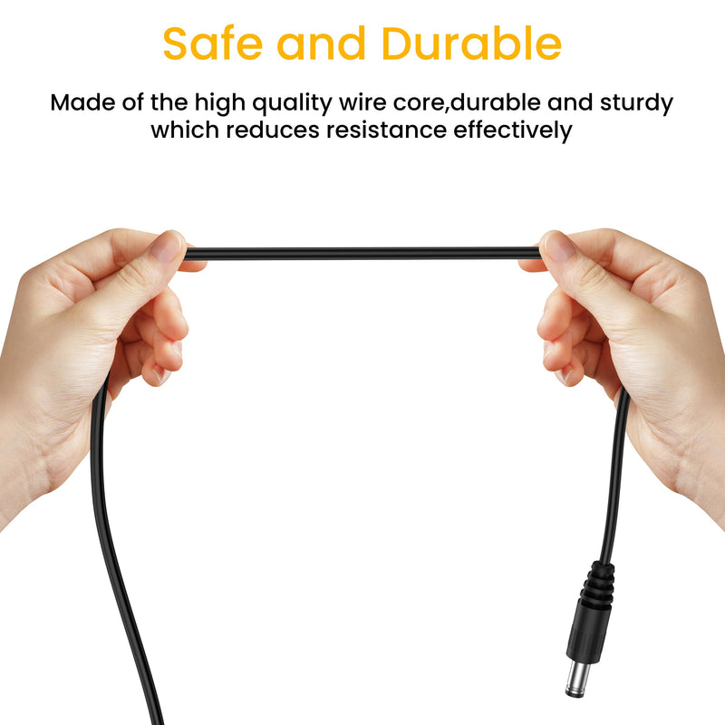 3 Pack USB to DC 5V Power Cord, USB 2.0 A Male to DC 5.5mm x 2.1mm Power Plug Connector Charger Barrel Jack Power Cable