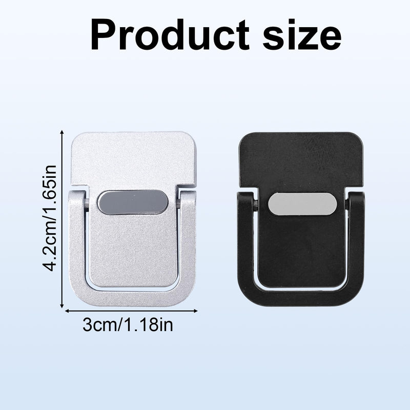 Penitue 4pcs Mini Keyboard Riser, Self-Adhesive Portable Small Laptop Tilt Stand Zinc Alloy Lifter Feet Foldable & Invisible Computer Notebook Holder Leg Lift Accessories for Desk (Silver, Black) Silver, Black 4