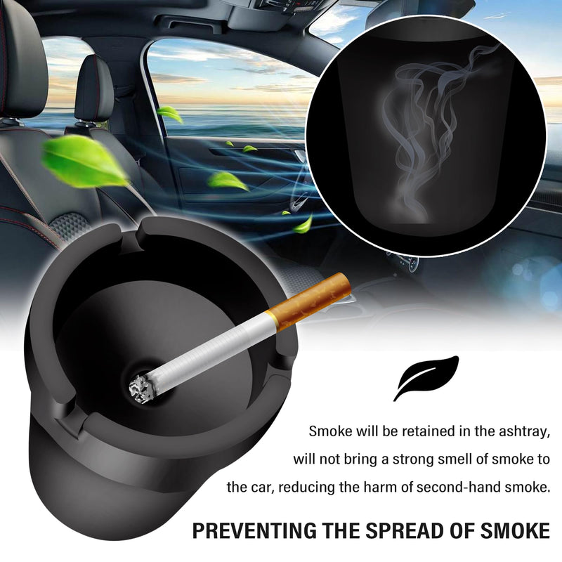 Car Ashtray with Lid Smell Proof,High Grade Detachable Smokeless Ashtray for Car Cup Holder,Multifunctional CCar Interior Accessories Portable Ashtray Fits Truck SUV Home Office Outdoor
