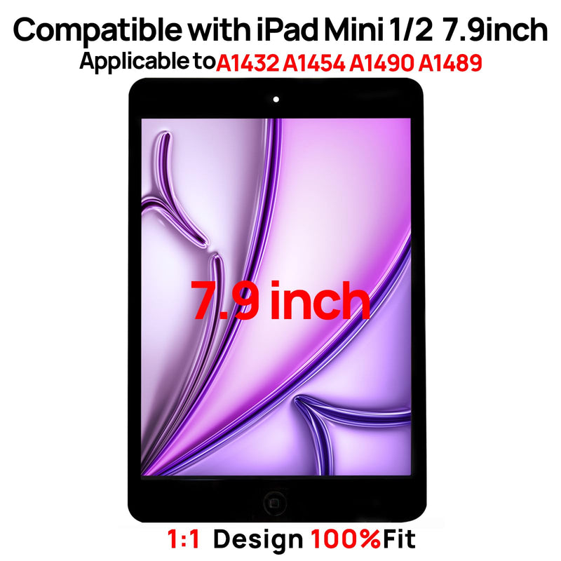 Screen Replacement Digitizer for iPad mini 1/2 Screen Generation, Touch Glass Compatible with iPad mini A1432 A1454 A1490 A1489, with Home Button and Tool Set