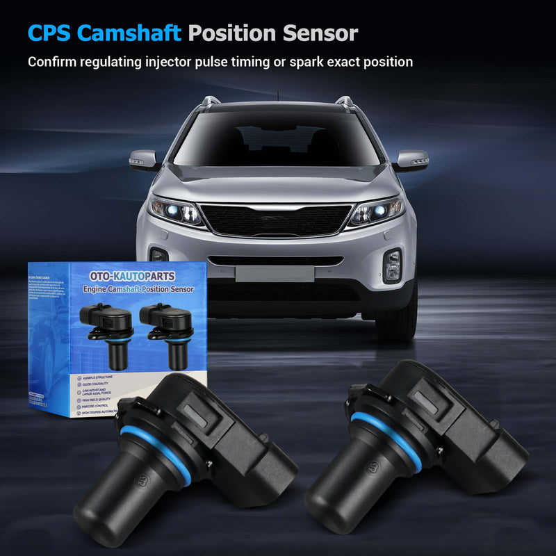 OTO-K Camshaft Position Sensor Compatible with Kia Sorento Sedona Borrego Amanti,Hyundai Sonata Santa Fe Genesis Coupe Azera Veracruz Entourage,Replace#PC754 1800584 907826,Set of 2 PC754