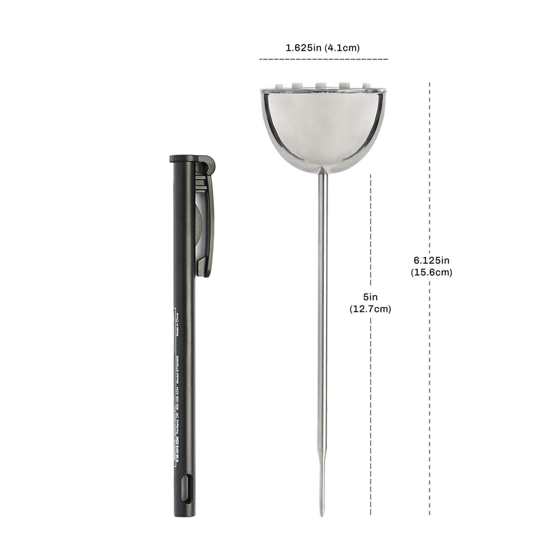 CDN Thin Tip Thermometer | ProAccurate®, 4.75" Stem, Digital, Hold, Max, Waterproof, NSF Certified, Ideal for Cooking, Brewing - DTQ450X Silver 1 EA