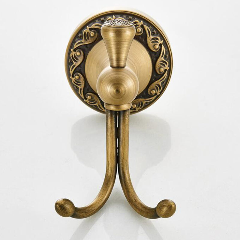 Antique Bronze Brass Bath Towel Hooks, Wall Mounted Bathroom Hardware Accessories,Pattern Carving Design