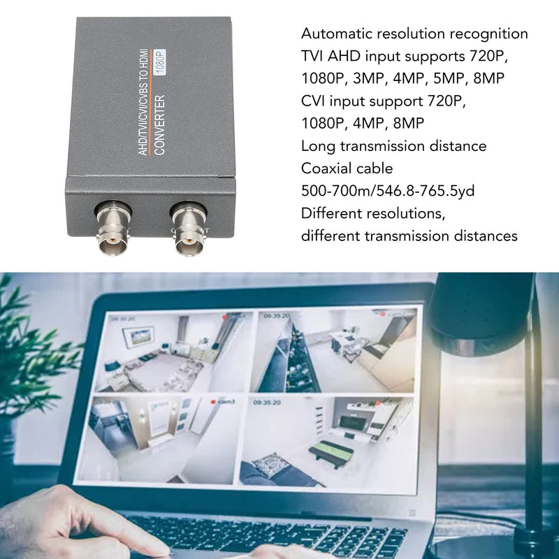 FOSA AHD TVI CVI CVBS to HDMI Converter HD 4K 720P/1080P/3MP/4MP/5MP/8MP BNC to HD Video Adapter for Monitor HDTV DVR