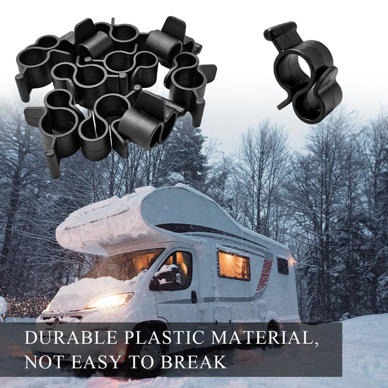 10 PCS Rope Light Awning Clip, Durable Plastic S Clip Hook Slides into Awning Roller Bar Channel, Multi Purpose Mini Ceiling Hooks for Camper/Trailer Rope Lights RV Lights Awnings