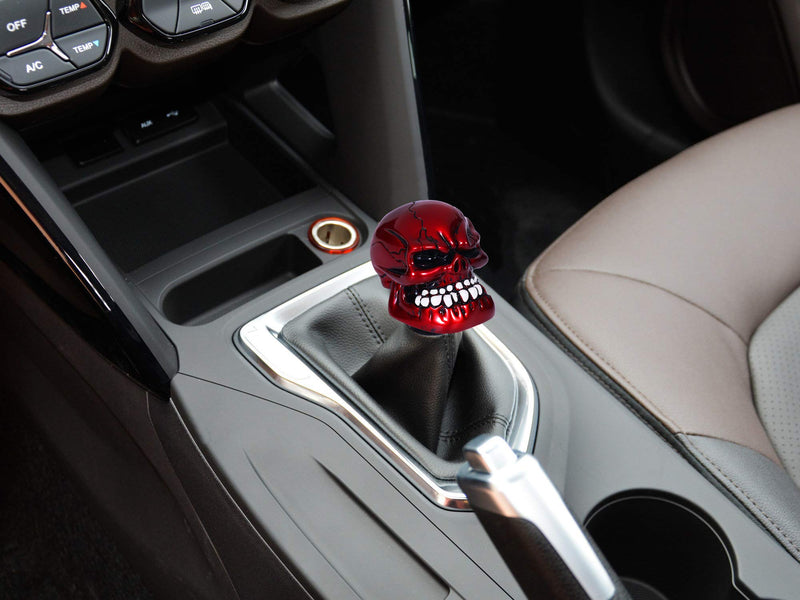 Skull Shift Knob Transmissions Gear Shifter Stick Handle Shifting Lever Fit Most Manual Automatic Cars Truck SUV (Red) Red