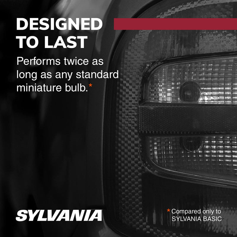 SYLVANIA - 4114 Long Life Miniature - Bulb, Ideal for Daytime Running Lights (DRL) and Back-Up/Reverse Lights (Contains 2 Bulbs)