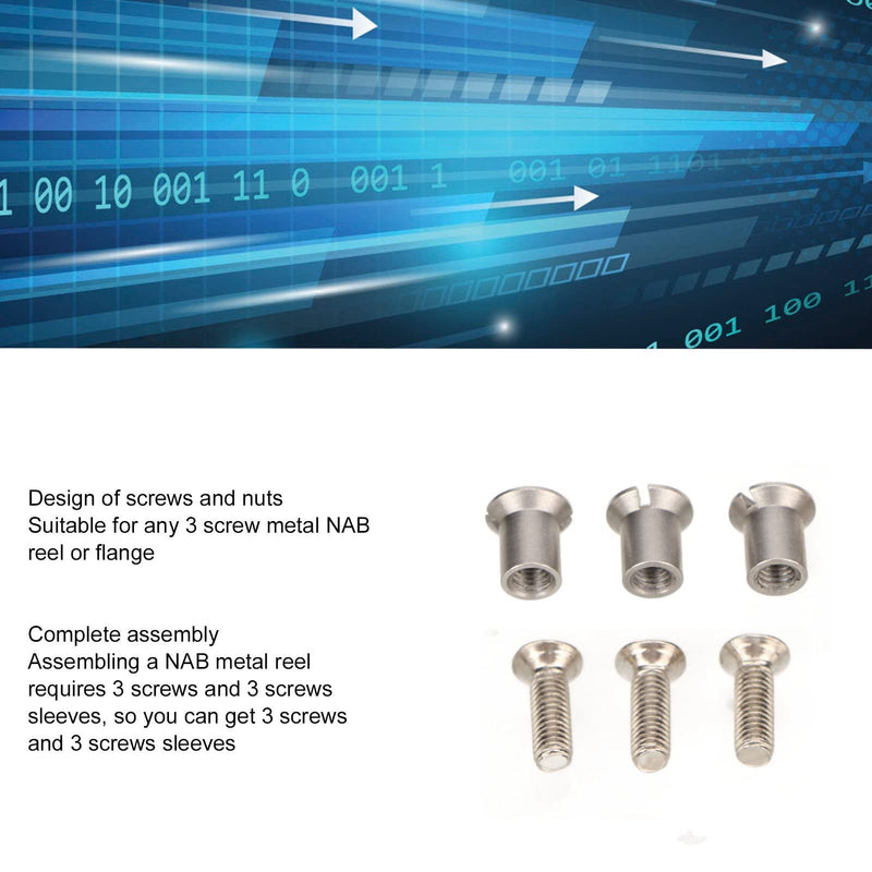 Screw Set, Universal 10.5 x 1/4 NAB Hub Tape Reel Screw Set, 3Pcs NAB Hub Screw Set for RMGI Reels, 3 Screws and Sleeves for Reel to Reel Tape Recorders