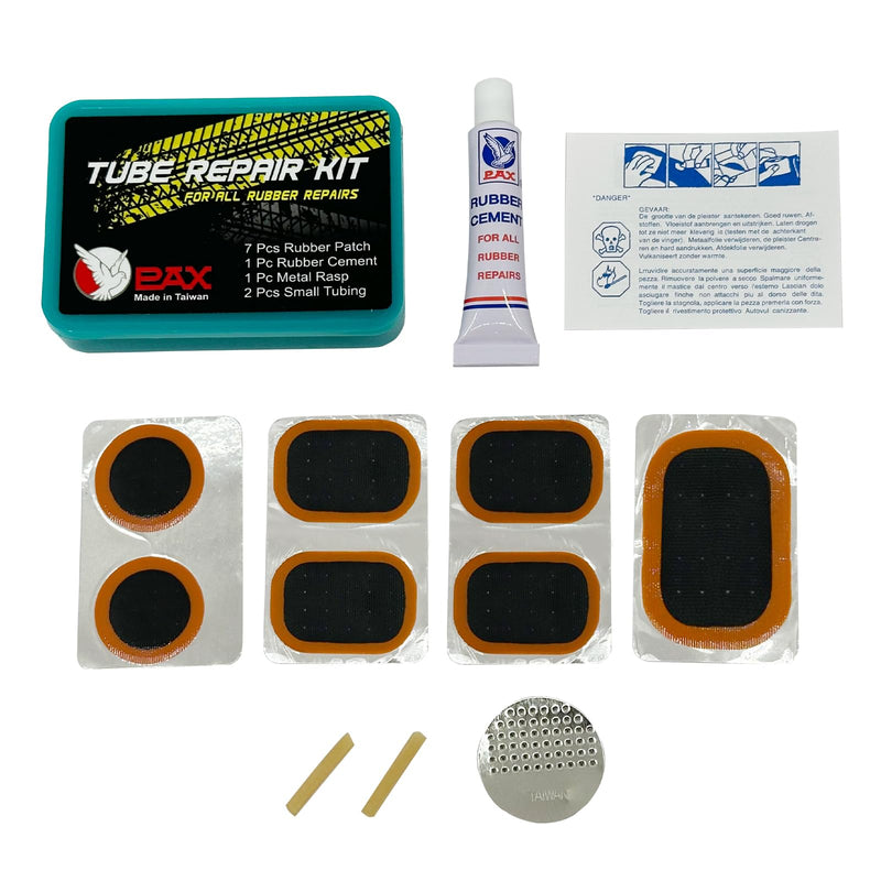 PAX 11Pcs Bike Inner Tube Patch Kits with 7cc Rubber Cement, Puncture Tire Repair Kit for Car, Motorcycle, Scooter, Bicycle, BMX, ATVs, River Floating, Inflatable Rubber