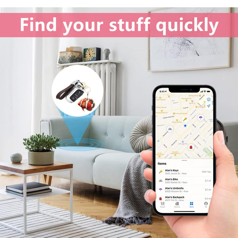 BORKUANA PU Leather Keychain holder Protective Case Compatible with AirTag | Cute Drop-proof Cover with Keyring,Anti-Scratch Finder GPS Tracker Case for Wallet Keys,bag,Backpack,Pets,Luggage,Fish Fish 5