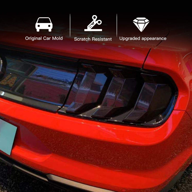 RT-TCZ Tail Light Lamp Cover Guard Trim Frame Bezels Decoration Accessories Compatible with Ford Mustang 2018-2023(2018+ Smoke Black) 2018+ Smoke Black