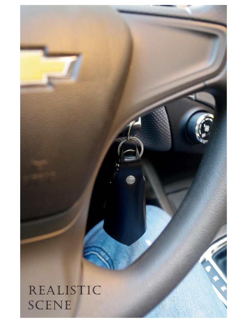 CAILLU KeyChain Leather Bat Shape for men gifts and women Car key fob case,Leather fashion pop keys ring cover holder Black