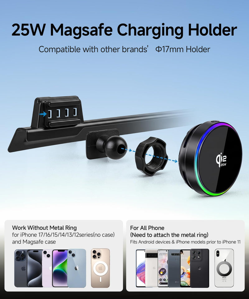 Qi2.2 25W Wireless Charger Car Phone Mount for Lexus RX / Hybrid 2023-2026 | 14" Screen, Magsafe Accessories Fast Charging Magnetic Cell Phone Holder Clip Compatible with iPhone Android,Navigation Stand