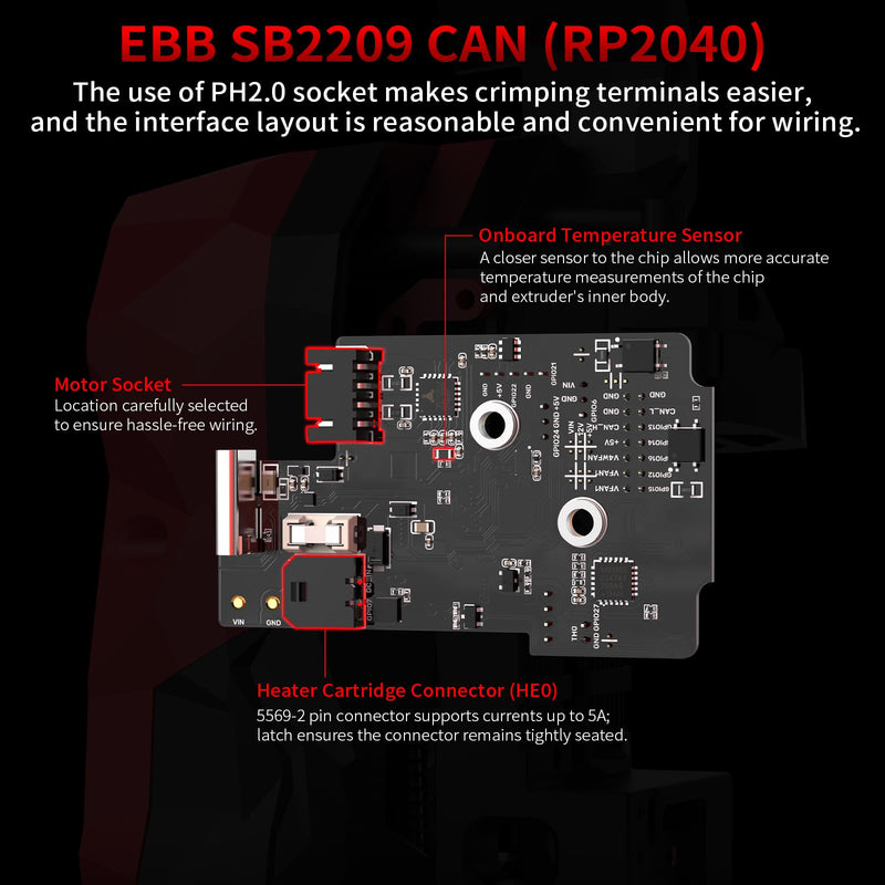 BIGTREETECH EBB SB2209 CAN（RP2040）for Voron StealthBurner 3D Printer Parts Hotend Klipper Canbus Extruder HeadTool Max31865 Adapter Board EBB SB2209 (RP2040)