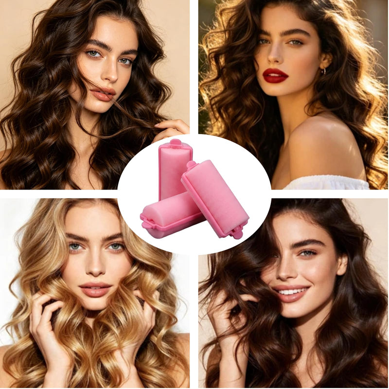  [AUSTRALIA] - 36 PCS Foam Hair Rollers,Flexible Soft Foam Hair Curlers,No Heat Sponge Hair Rollers,Curler Home DIY Curling Tool for Women Girls Kids,Roller Foam Styling Hair for Home Salon(Pink)