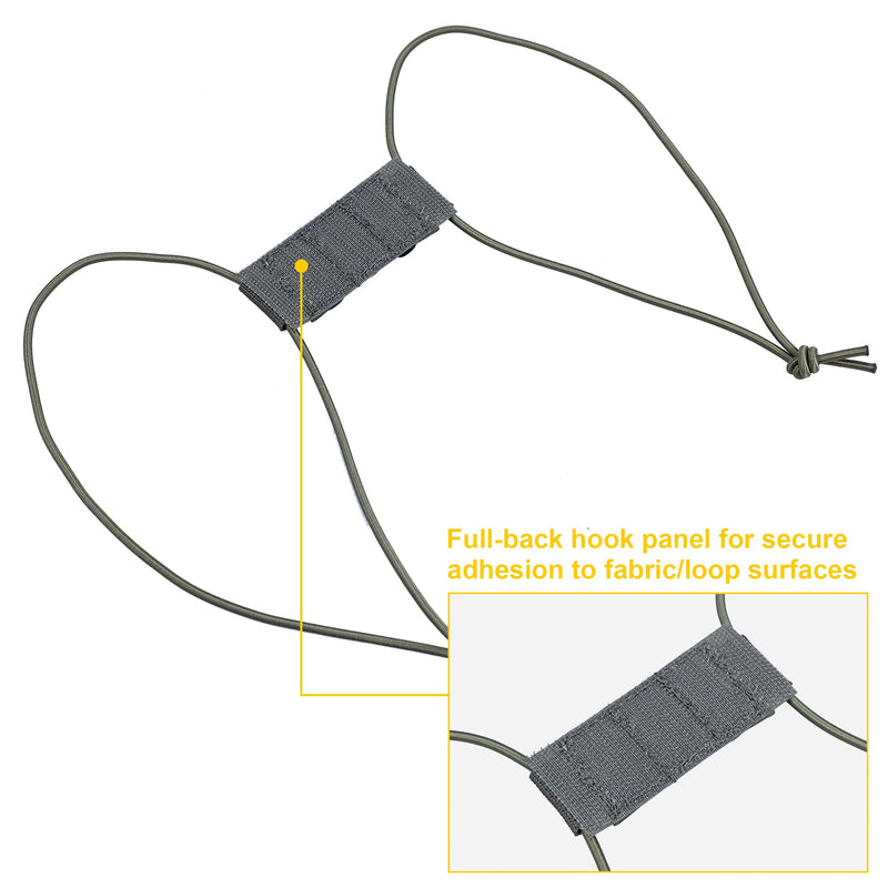 Tactical NVG Lanyard with 3 Elastic Cells, NVG Safety Tether Anti-Drop | Elastic retention lanyard for helmet mounted optics, Shock cord strap for GPNVG PVS31 DTNVS PVS14 night vision goggles Ranger green with stainless steel carabiner ends