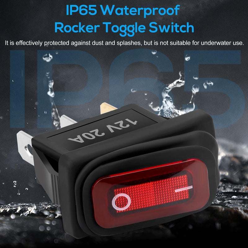 Linkstyle 8Pcs 12V Rocker Switch, 20A SPST 3 Pin ON/Off Waterproof Toggle Switch with LED for Car ATV RV Boat Truck (4 Colors)