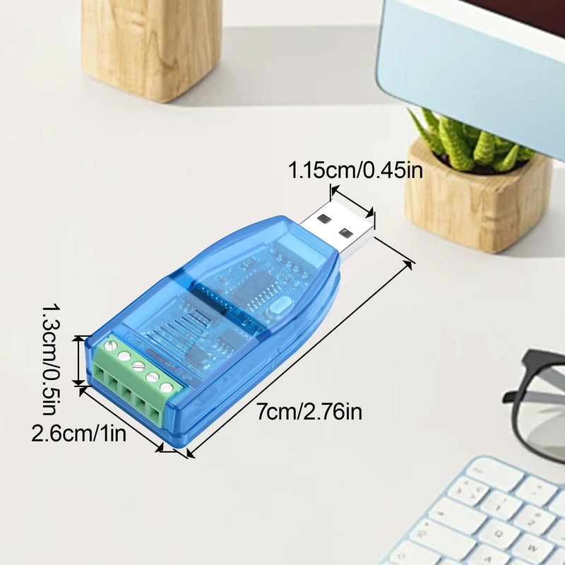 Industrial USB to RS485 Converter, Bidirectional Half-Duplex Serial Adapter, TVS Surge Protection, CH340 Chip, U485 Module for PLC/Industrial Control/Equipment Debugging