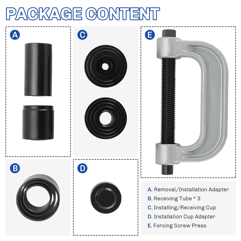 Heavy Duty Ball Joint Press and U Joint Removal Tool Kit | Ball Joint Separator Tool for U Joint and Brake Anchor Pin Tools, for 2WD and 4WD Cars and Light Trucks