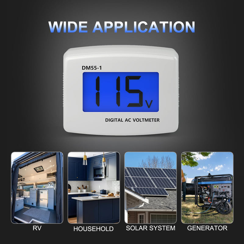 DROK Electric Voltage Tester AC 80-300V, LCD Display Flat Plug Voltmeter Electrical Outlet Tester Plug in Digital Voltage Meter 1