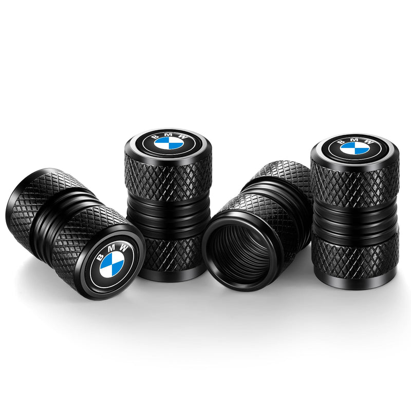 Tire Valve Stem Caps, Compatible with BMW Series Stem Cap Universal Car Air Cover Car Accessories for Cars, SUV, Truck, Motorcycles 4pcs （Black） C 04