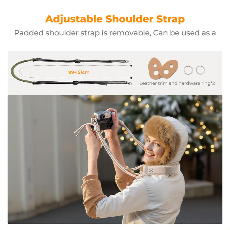 K&F CONCEPT Camera Sling Bag Small Camera Compact Case | Cute Soft Camera Pouch, Handbag, for Urban Street Photography, BS05 03-Green