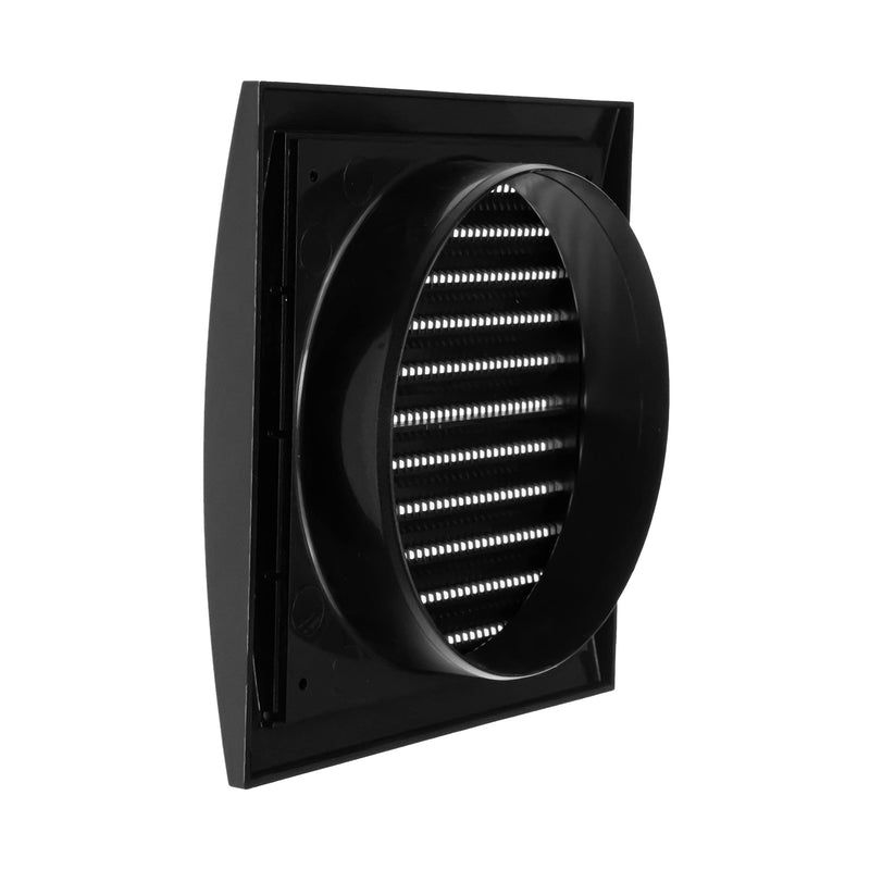 Repa Market 6 Inch Anthracite Dryer Vent Hood/Duct Cover for Walls or Ceiling/ABS Plastic Louvered Air Grille with Built-In Mesh Screen/Exhaust and Dryer Vent Covers for Indoor & Outdoor Use Anthracite w/Flange