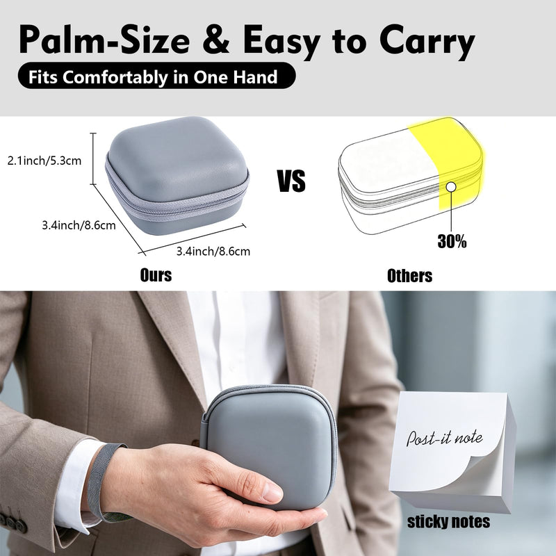 Carrying Case for Plaud NotePin/NotePin S Palm-Size (Case Only) | Faux Leather EVA Hard Shell Organizer, Splash-Resistant & Scratch-Resistant, All-in-One Storage for Your NotePin Kit