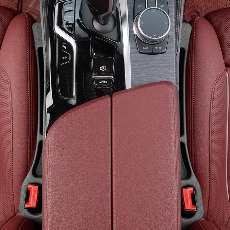 Car Seat Gap Filler Organizer Universal for Car SUV Truck Accessories Seat Gap Plug Blocker with Storage Slot Black 2 Pack Driver's＋Passenger PU 2Pack