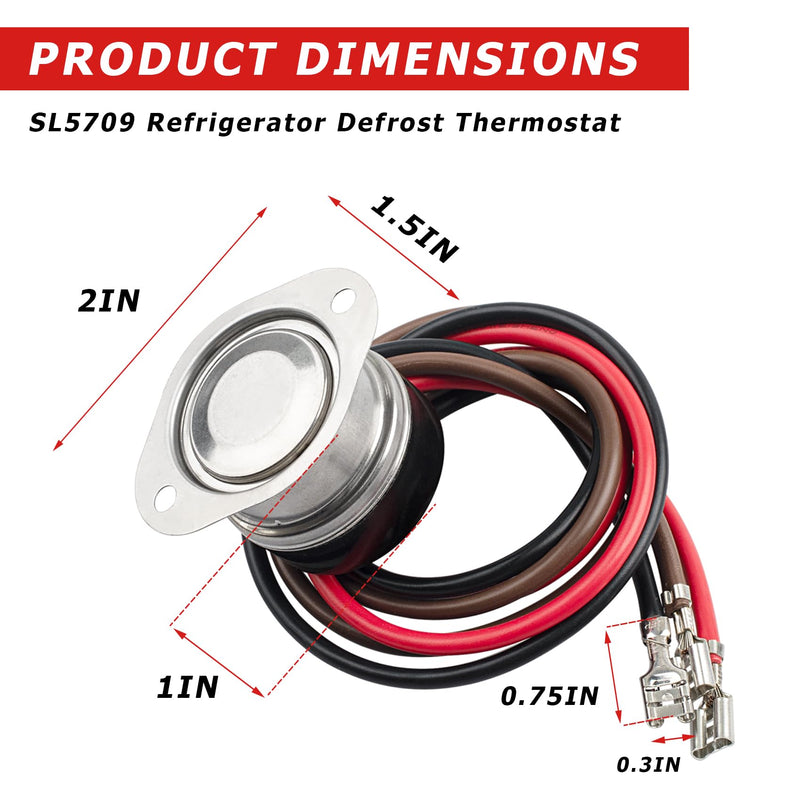 5709L Refrigerator Thermostat Compatible with Supco Refrigerator Cold Control Thermostat SL5709, Refrigerator Defrost Thermostat for 4751C Chandler, Larkin, Bohn and Climate Control, Defrost Teminator