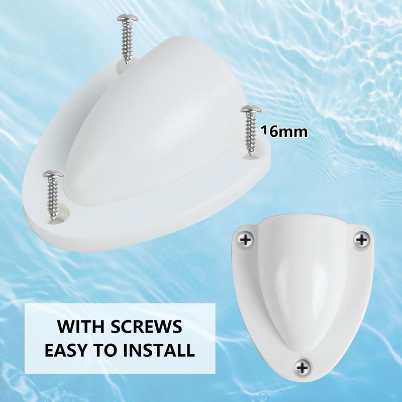 ORLANG 4 Pack Nylon Marine Wire Cable Vent Cover, Boat Transducer Wiring Cover with Mounting Screws,Clam Shell Vent for Boat,Suitable for Outside Vents of Wires, Hoses, Wiring Cables - Black/White 2-1/2"-White-4Pack
