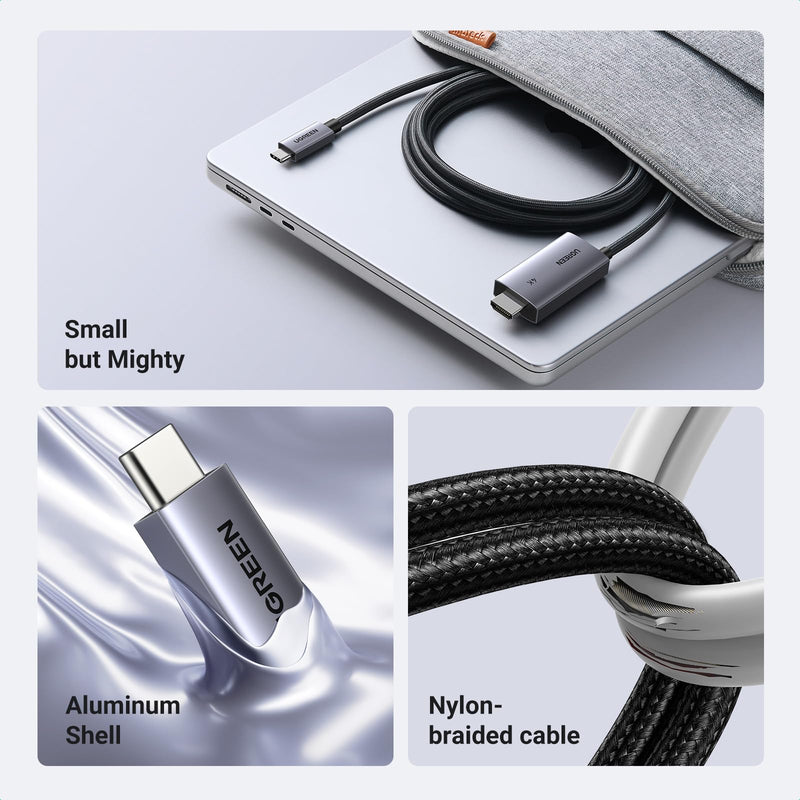 UGREEN USB C to HDMI Cable with 100W PD Fast Charging Adapter 4K@60Hz 2-in-1 Thunderbolt Unidirectional Type C to HDMI Compatible iPhone 17 Pro Max, SteamDeck, MacBook, iPad, Galaxy S26, XPS, 6.6FT
