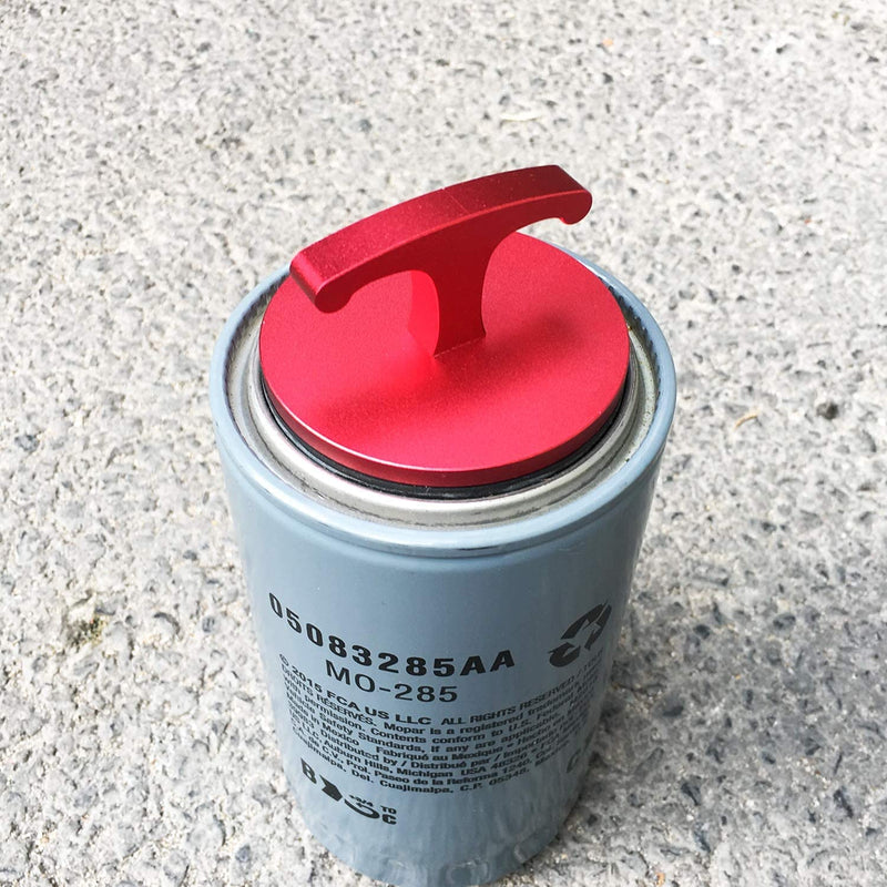 Aluminum Alloy-Oil Filter Plug Tool，Oil Filter Plug Cap Off Tool for Dodge Ram 05083285AA MO285 Turbo Diesel 5.9L 6.7L Cummins-red Red