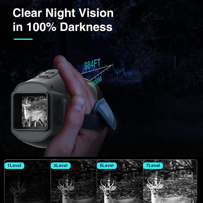 Nuoya R11 1080p Monocular Infrared Night-Visions Device 5X Digital Zoom 300m Full Dark Viewing Distance for Night Photography black