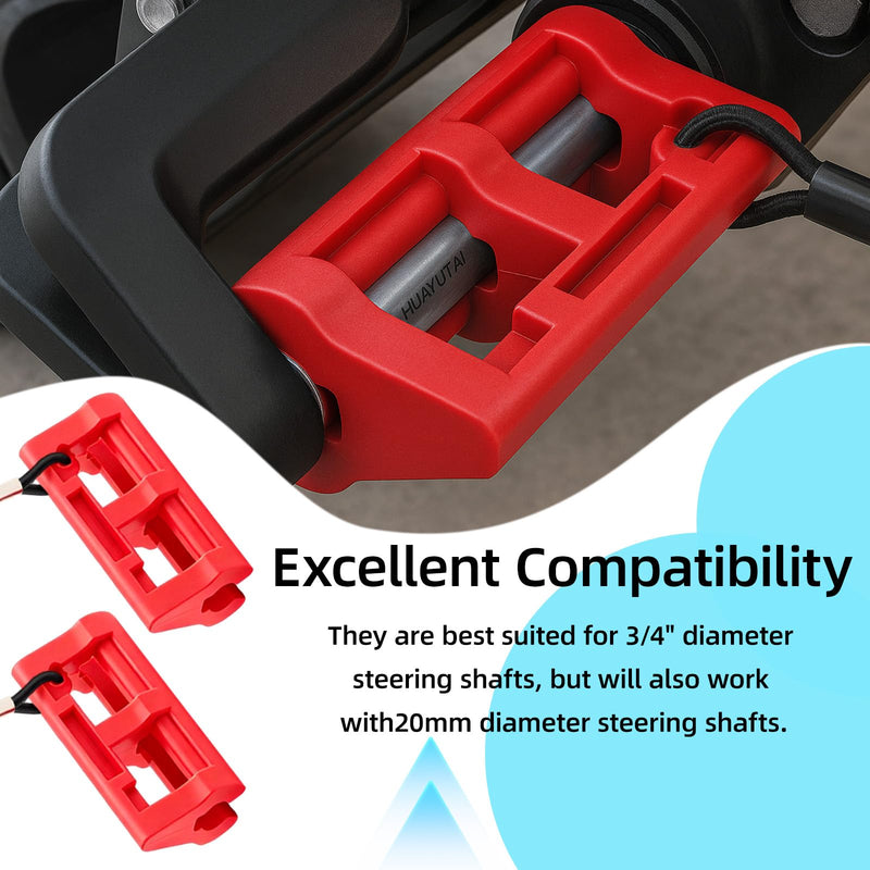 2 Sets 4" Steer Stop Outboard Steering Locks - Keep Motor in Position When Towing, Easy Install Hydraulic Steering Clip for Safe Boat Trailering & Transport Red