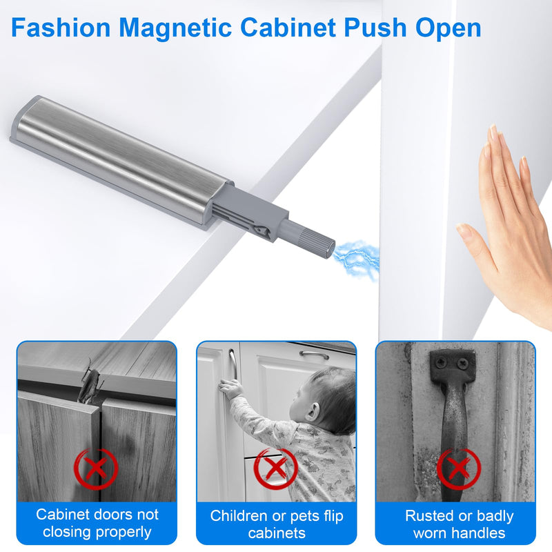 Jiayi Cabinet Latch Magnetic Push Catch 20 Pack Push to Open Cabinet Hardware Spring Release Push Touch Latch Heavy Duty Kitchen Door Push Release Latch for Drawer Closure Push Catch Press Out Latch