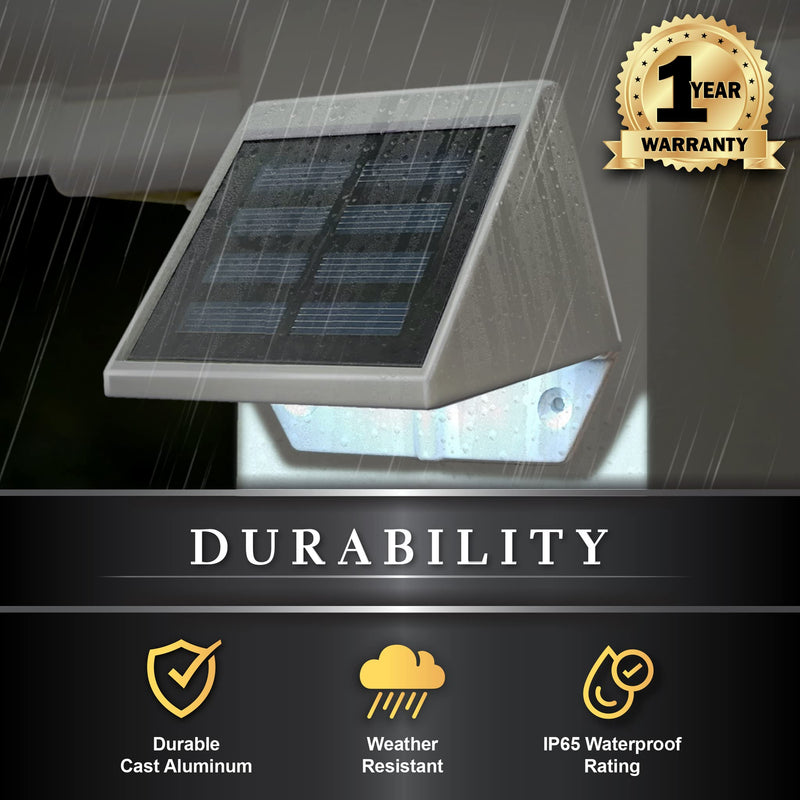 Classy Caps Solar Deck & Wall Lights, Model SL179, White - High Performance, Energy Efficient, Weather-Resistant, Durable Cast Aluminum, Outdoor Solar Lights, Durable Design, Easy Installation 3.5 x 2.5 x 3