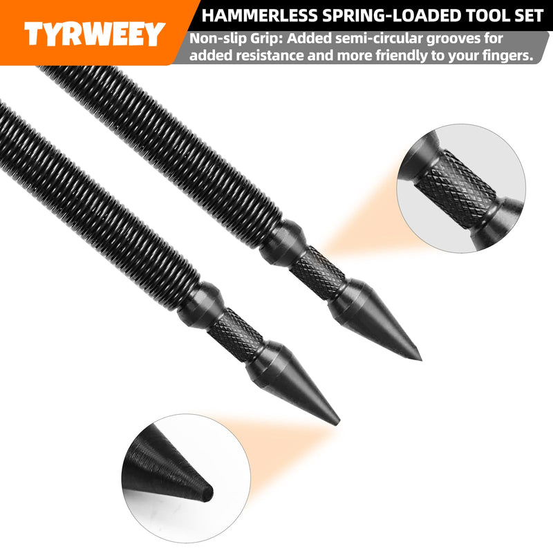 5-Piece Nail Setter Dual Head Nail Set & Dual Head Center Punch & Hinge Pin Remover Punch Set, Nail Setter Features 1/8-in, 3/16-in, 1/16-in, 1/32-in & Trim Nail Punch with Retaining Clip 5pcs(Nail Setter & Hinge Pin Punch & Finish Nail Punch)