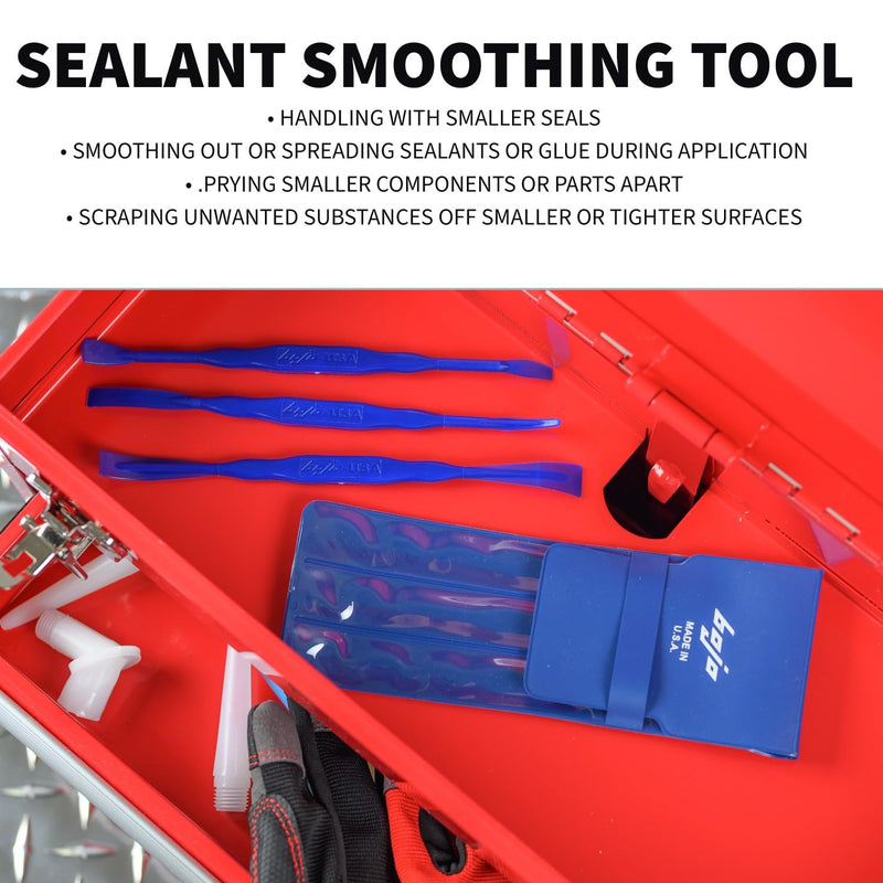 Bojo Tools - 3-Piece Plastic Sealant Smoothing Tool Kit in Pouch - Medium Duty 5-PACK