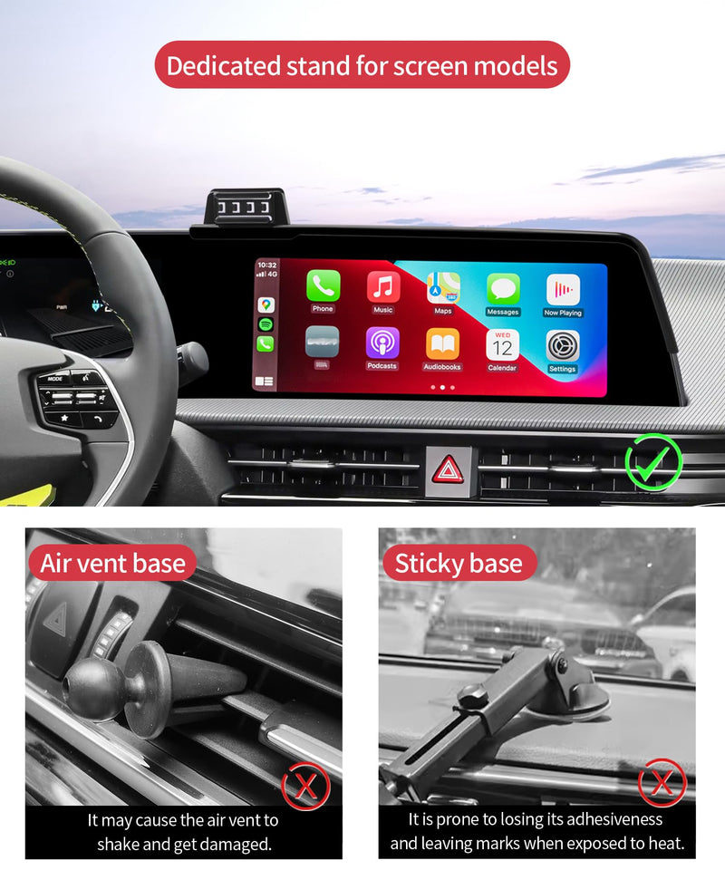 Wireless Charging car Phone Holder for Kia EV6 2022-2024 Accessories 12.3 inch Screen Fixed Clip,360° Rotation car Phone Mount Compatible with MagSafe 12.3-inch for 2022-2024 EV6