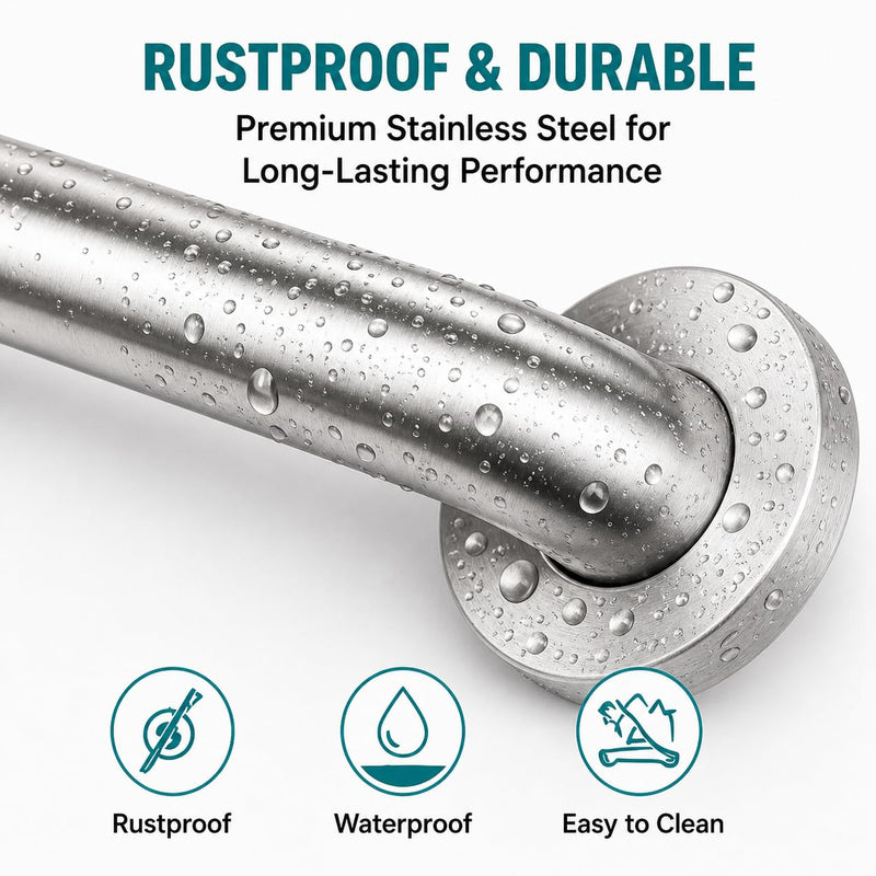 Grab Bars for Shower 3 Pack, 2x16 & 1x12 Stainless Steel Safety Handrails, Heavy Duty Wall Mounted Grab Bars for Bathroom, Stairways, Hallways, Toilet, Handicap & Elderly Support, 500 lbs