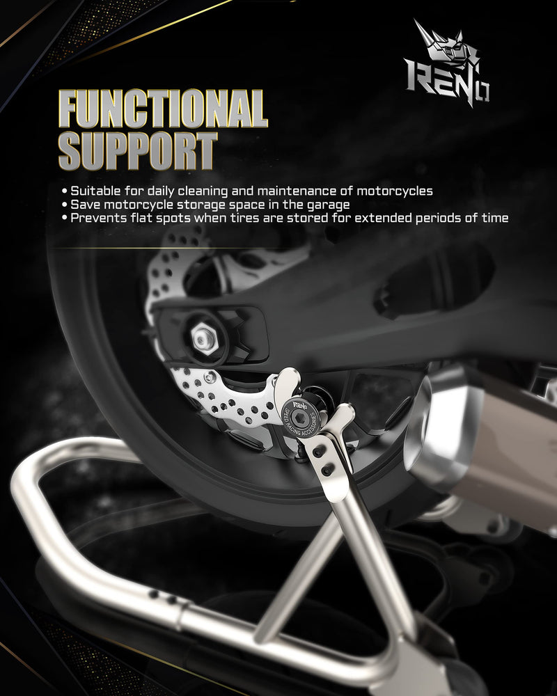RENO SP1-M8 Aluminum Motorcycle Swingarm Spools Slider PRO Compatible with Select Models (Black, 2 Pcs) 8MM