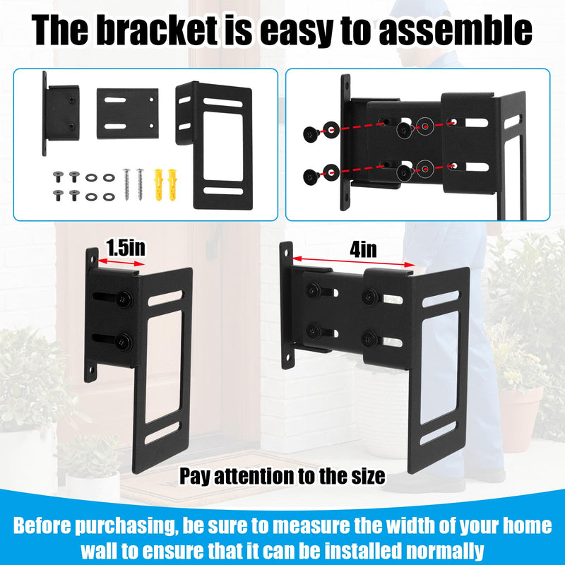 Novabright Aluminum Adjustable Doorbell Extender Compatible with Ring (2nd Generation) Brick Mount Extension Doorbell Mount Quality Aluminum Material for Brick Wall Visibility and Angle (1.5–4 Inch) 1.5–4 Inch