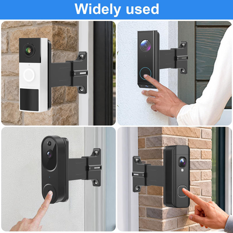 Adjustable 2" to 4.7" Doorbell Extender Mount for Ring Newest 2026 Battery/Blink/Tapo/Orbitell Video Doorbell, Universal Doorbell Angle Camera Mount, Brick Wall Mounting Bracket Holder for Wider View Ring doorbell mount