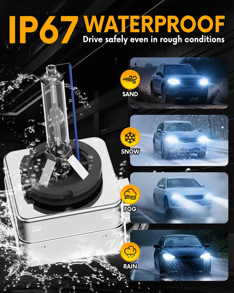  [AUSTRALIA] - Fit for GMC 2015 2016 2017 2018 2019 2020 Yukon XL Denali 2013-2019 Acadia Xenon D3S HID Headlight Bulbs Replacement, High Low Beam Light Bulb, 8000K Ice Blue White, Plug and Play, Pack of 2