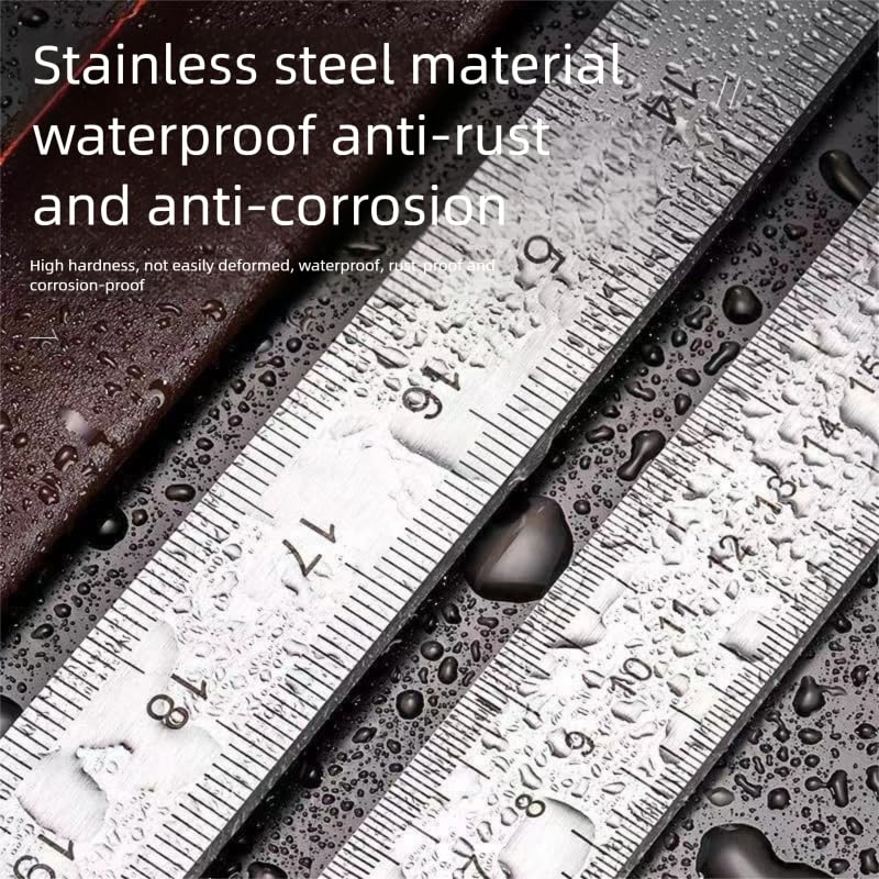 Heavy Duty Ruler 20 Inch & 50cm Handheld self-Defense Ruler with Metric Markings for Construction Office DIY (5mm) Thick