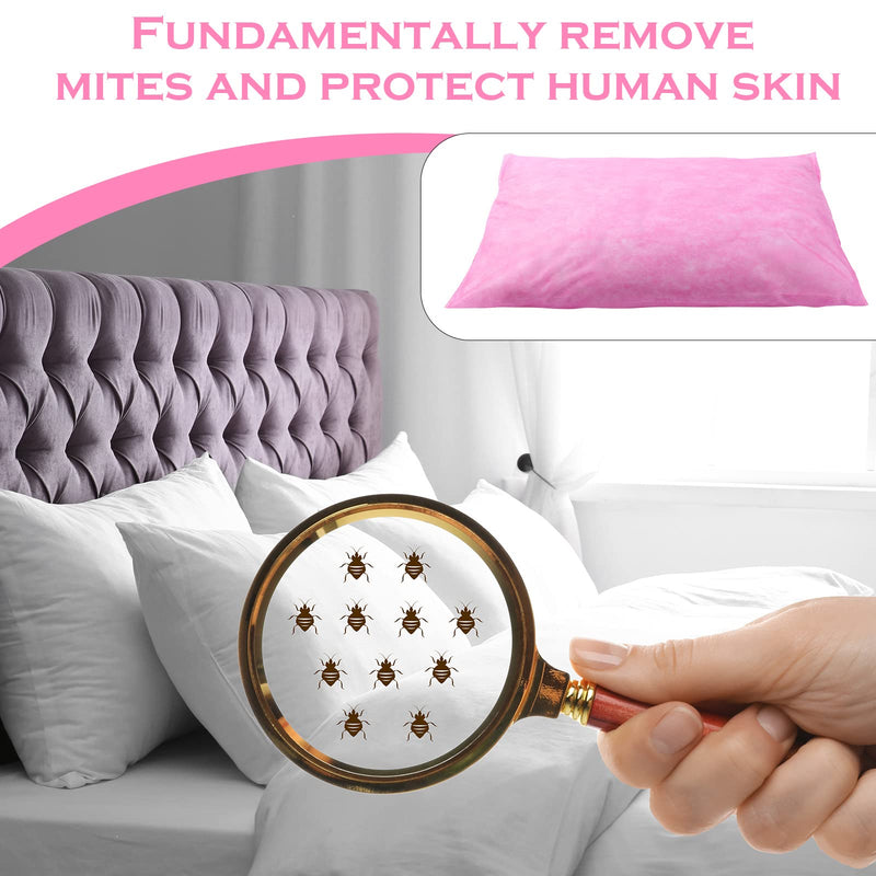 Tudomro 20 Pcs Disposable Pillow Case Covers Disposable Pillow Covers Travel Single Use Pillowcase Non Woven Fabric for Hospitals Hotels Home Bedroom Bedding Supplies, 32 x 20 Inches(Pink) Pink