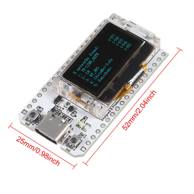 2PCS WiFi Kit OLED WiFi Kit 0.96'' LED Display WiFi+Bluetooth 8MB Flash CP2012 Internet Development Board Blue Background Type C Module for Arduino