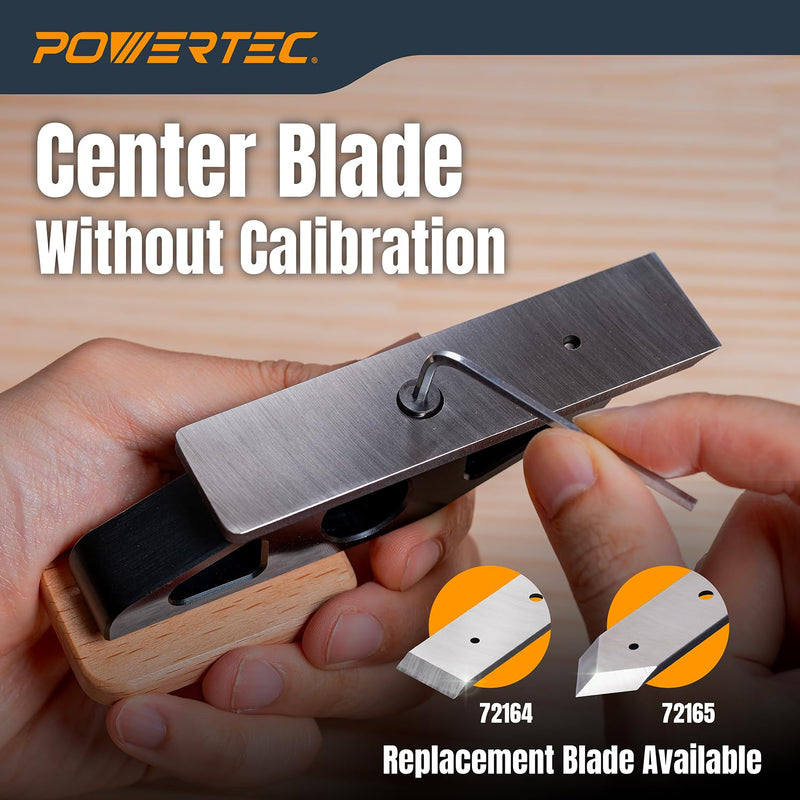 POWERTEC Chisel Plane with Flat Blade – Compact Edge Trimming Tool for Woodworking, Plug Trimming, Joinery Cleanup – Includes Wrench (72162) Chisel Plane w/Flat Blade