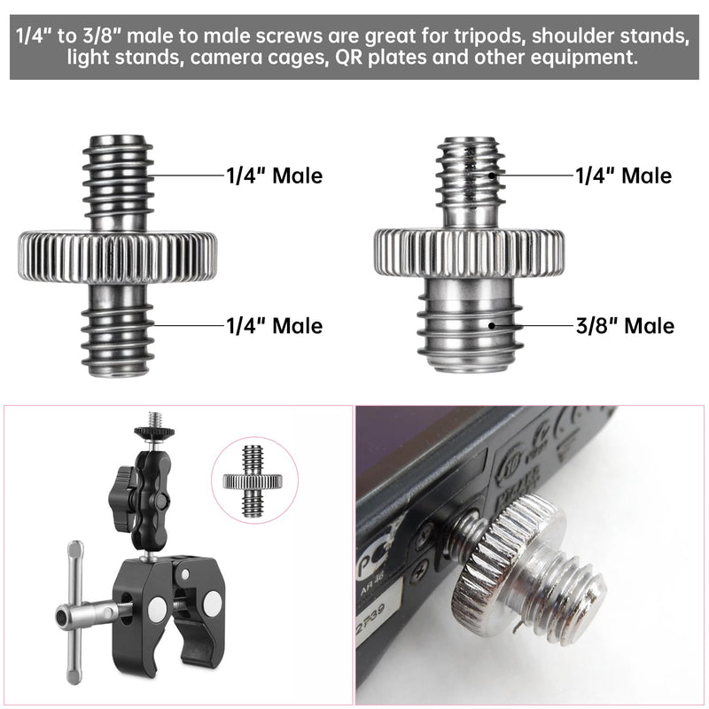 Camera Tripod Adapter 26 Packs Camera Screws Mount Set Tripod Mount Adapter Set 1/4 to 1/4 Tripod Screw 1/4 to 3/8 Camera Mount Adapter Hot Shoe Adapter for Tripod Monopod Ballhead Quick Release Plate
